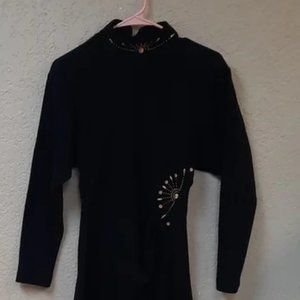 Vintage Paris Sport Club Black Dress
